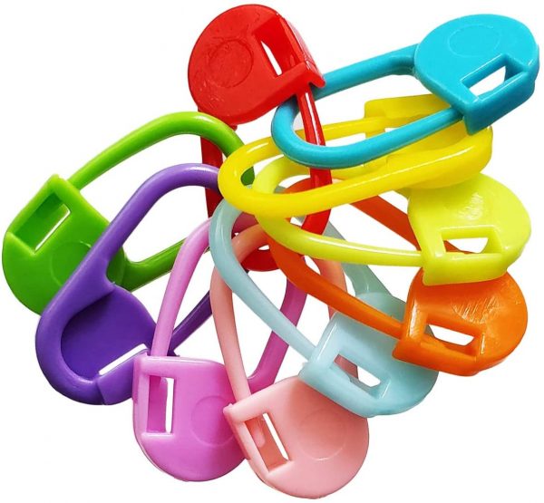 Stitch Markers Locking Type 25 Nos Mixed Color Plastic For Hand 