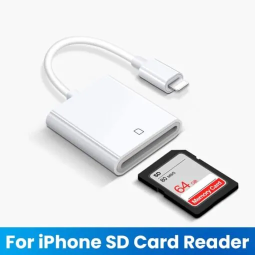 8-Pin iPhone 13/12 SD & TF Card Reader: Access Photos, Videos, & Files on Your iOS Device - Image 2