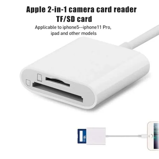 8-Pin iPhone 13/12 SD & TF Card Reader: Access Photos, Videos, & Files on Your iOS Device - Image 5