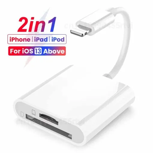 8-Pin iPhone 13/12 SD & TF Card Reader: Access Photos, Videos, & Files on Your iOS Device