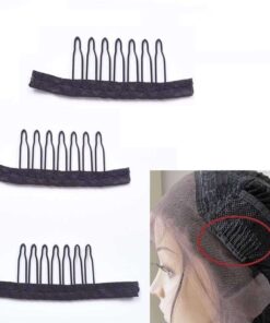 60 PCS Black Wig Combs for Making Wigs - Long 6 Teeth Glueless Wig Clips  for Wigs