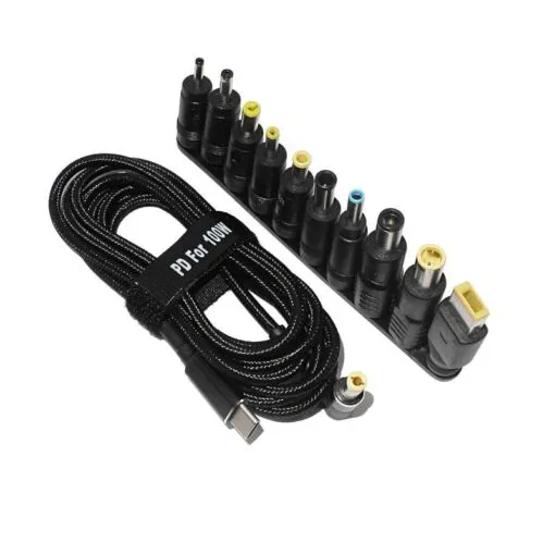 100W Type-C DC Power Adapter for Fast Charging Laptops (Lenovo, Asus, HP, Acer)