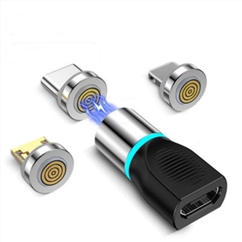 Magnetic Micro-USB to Type-C Converter Adapter for Data Transfer and Charging for iPhone, Samsung, Xiaomi.