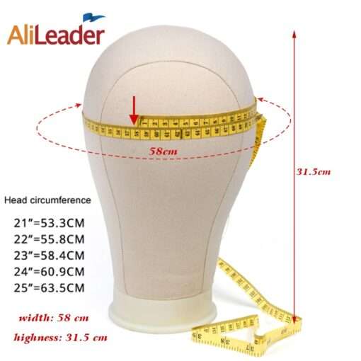 Alileader Training Mannequin Head Canvas Block Head Display Styling Mannequin Manikin Head Wig Stand Free Get T Needle Holder 3