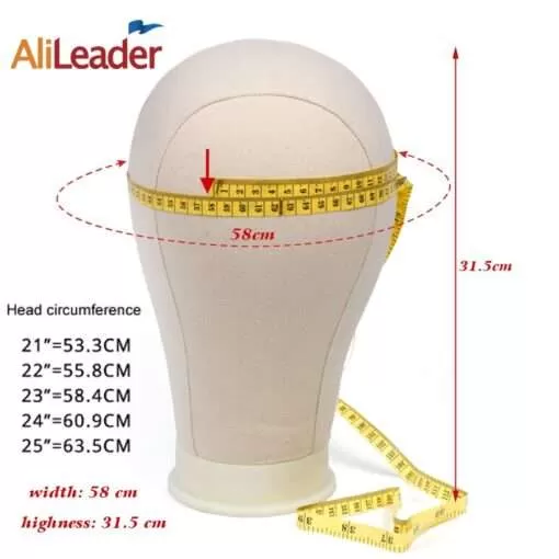 Alileader Training Mannequin Head Canvas Block Head Display Styling Mannequin Manikin Head Wig Stand Free Get T Needle Holder 3