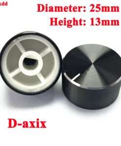 cltgxdd 1 pcs diameter 25mm 25x13mm 6mm Shaft Hole Aluminum Alloy Potentiometer Knob Black (D-axis) 1