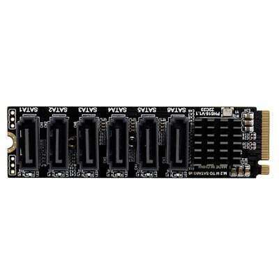 6-Port SATA 3.0 to M.2 PCIe 3.0 x2 Expansion Card for PC Upgrade