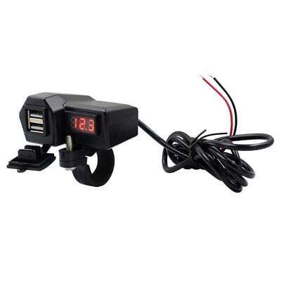 12V Motorcycle Waterproof Dual USB Charger with LED Voltmeter Switch - Power Your Devices on the Go