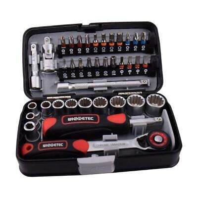 38pc Mini Ratchet Wrench Set for Bike, Screwdriver, and Slot Repair - 1/4" Socket Hex