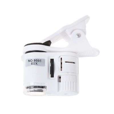 60X Clip-On Microscope for Phones -  Magnify Jewelry, Coins, Stamps, and More with LED Lights