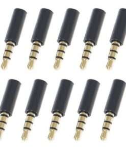 10 Pack Gold Plated 3.5mm Male Stereo Headphone Jack Plugs for Soldering Audio Projects