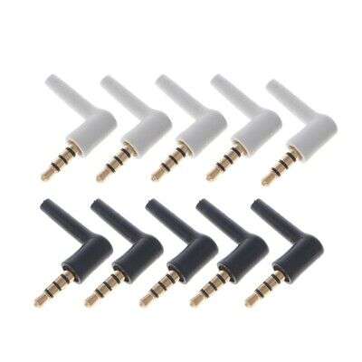 10 Pack Gold Plated 3.5mm 90° Male Stereo Headphone Mini Jacks for Audio Connections