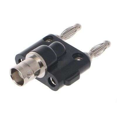 BNC Female to Dual Stacking Banana Male RF Connector Adapter for Audio/Video Equipment
