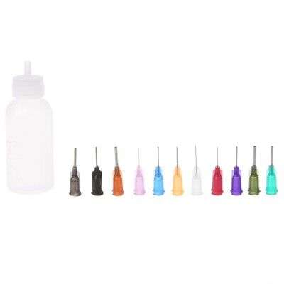 30ml Rosin Solder Flux Dispenser Bottle with 11 Needle Tips for Precise Application