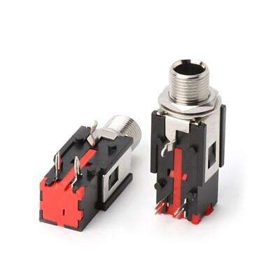 5 Pack 6.35mm 1/4" 2-Pin Female Stereo Audio Jack for Headphone Socket Connectors