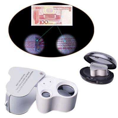 30X 60X Illuminated Magnifying Glass with LED Light for Jewelry, Coins, and Crafts