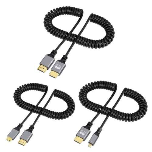 High-Definition 4K 1080P Coiled Cable for Connecting Devices (0.5-2.4M)