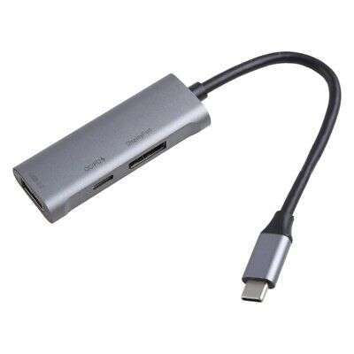 Versatile 3-in-1 Type C Hub for 4K Display, Data Transfer, and Hard Drive Connection