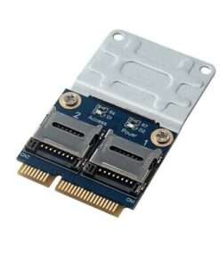 Dual Micro TF Card to Mini PCI-E Adapter with Half Bracket for Memory Expansion