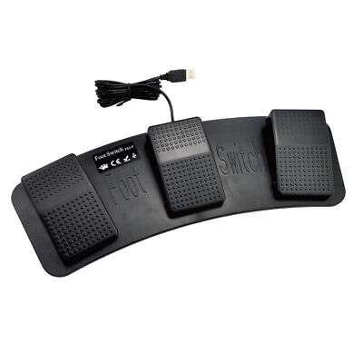 USB Triple Foot Switch for Hands-Free Keyboard and Mouse Control