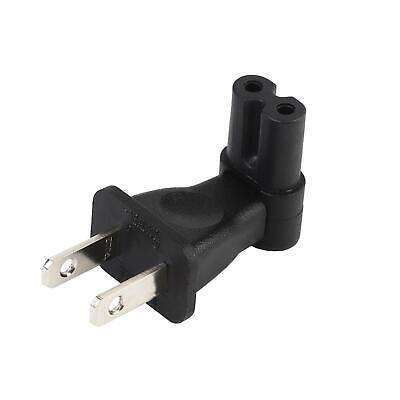 Compact Black US 1-15P to C7 Angle Power Adapter for Electronics and Appliances