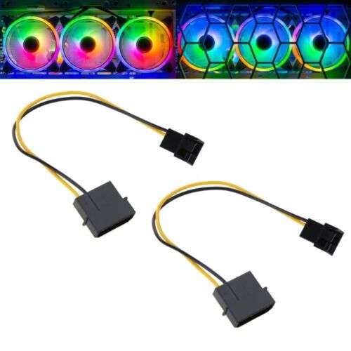 4-Pin Molex IDE to 3-Pin Molex CPU Chassis Fan Power Adapter Cable