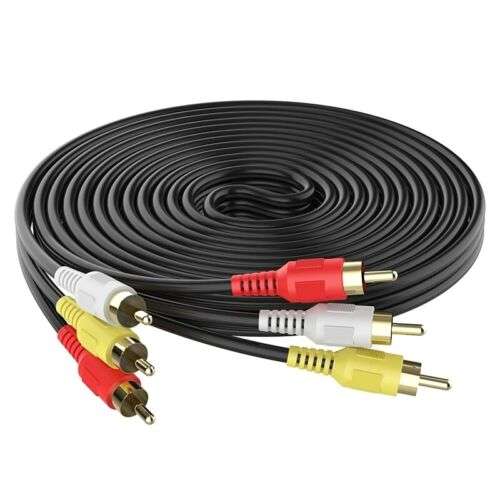 Composite AV Cable 1.5m for Connecting TVs, DVDs, Cameras, and More