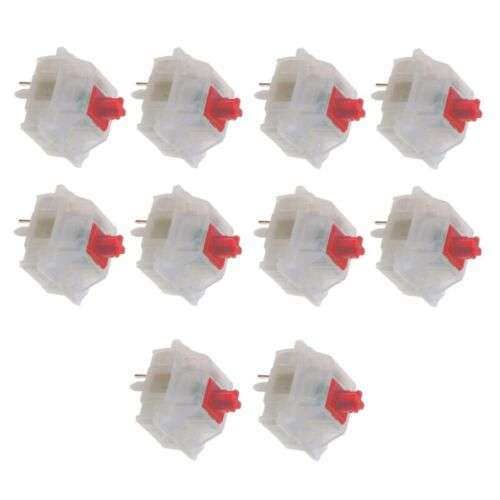 Smooth & Silent Typing: 10Pcs Gateron Milky Red Linear Switches for Mechanical Keyboards