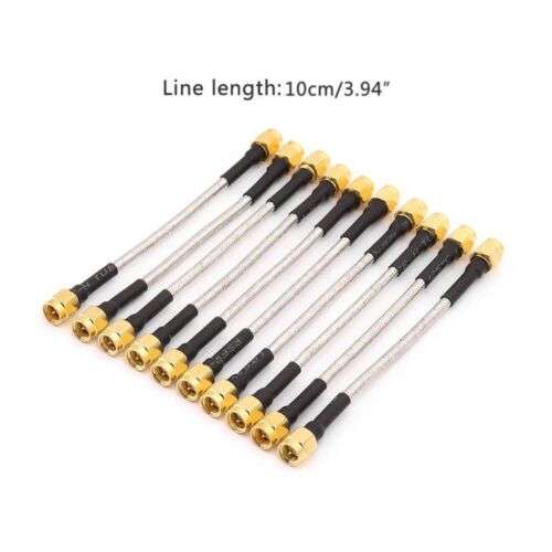 10-Pack 10cm SMA Male to SMA Male RG402 Pigtail Cables for High-Performance RF Connections
