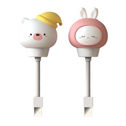 USB LED Night Lamp Bear Rabbit for Baby's Room - Soft Glow for Peaceful Sleep