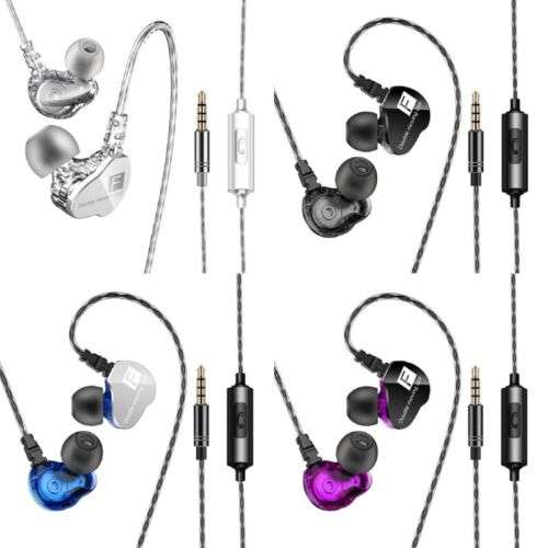Immersive Audio Experience: 3.5mm Double-Moving Coil Wired In-Ear Headset with Heavy Bass for Enhanced Sound.