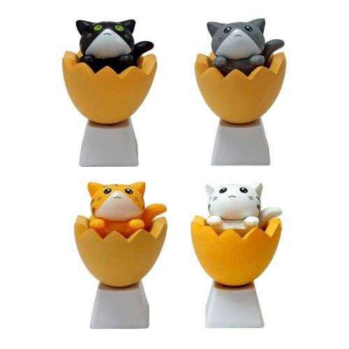 DIY Keycaps PBT OEM Height Cartoon Anime Eggshell Cat Keycap Set for Custom Keyboards