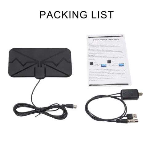 Amplified 4K TV Antenna with Signal Booster for Crystal Clear Reception (75 Ω Impedance)