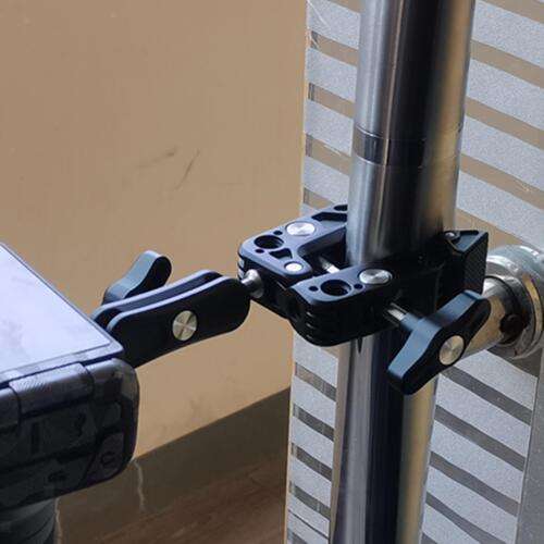 Heavy Duty Super Clamp for Securely Mounting LED Lights, DSLR Cameras, & Microphones