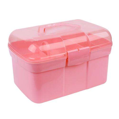 Portable 2-Tier Storage Box with Handles and Dividers for Organized Storage