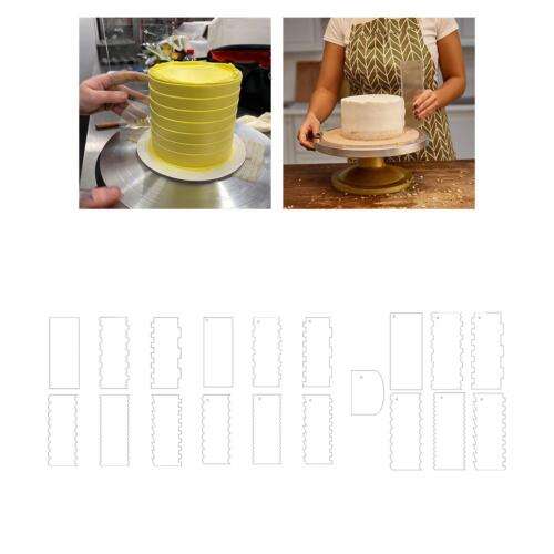 Professional Cake Scraper Set for Smoothing Buttercream & Decorating Cakes