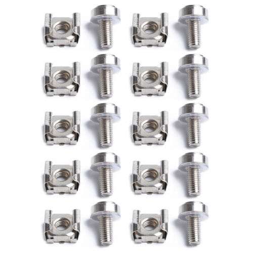 10Pcs M5 Cage Nuts with Screws for Secure Cabinet and Rack Mounting