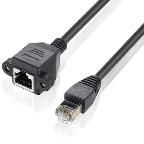 Black Durable 1.5m (5FT) RJ45 Male to Female Ethernet Network Extension Cable for Reliable Internet Connectivity