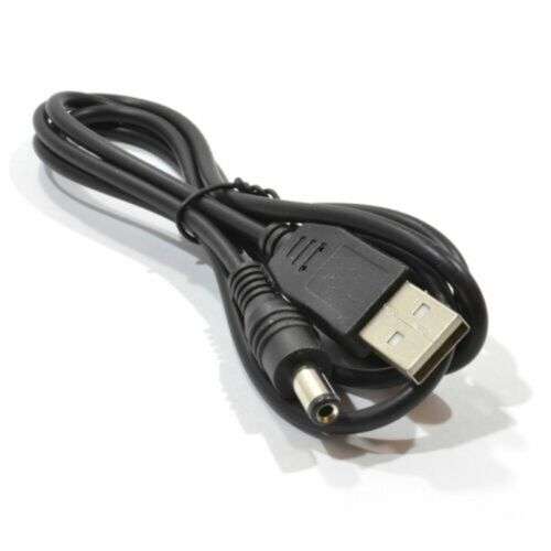 2.1mm x 5.5mm DC Power Adapter Cable, USB 2.0 to DC, 2000mA, 2m, for Low-Power Devices