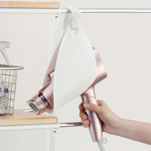 Space-Saving Hair Dryer Holder: No-Drill Plastic Wall Rack Organizer