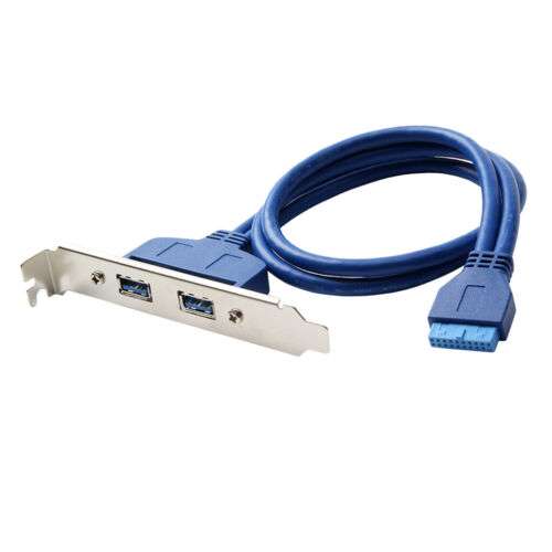 2 Port USB 3.0 Hub Expansion Header Bracket for Motherboard Back Panel