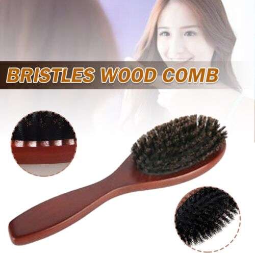 Anti-Static Boar Bristle Paddle Hair Comb for Women: Massage Scalp & Promote Healthy Hair Growth