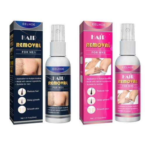 Permanent Hair Removal Spray for Women & Men: Natural Growth Inhibitor for Smooth Skin
