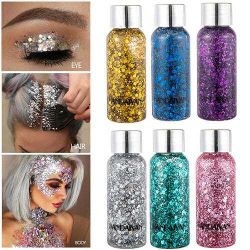 Colorful Stage & Body Glitter: Eye Shadow, Face, Hair, Nail Decor Sequins