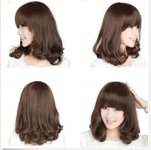 Brown Short Wave Synthetic Heat Resistant Party Curly Wig for Cosplay & Wavy Hairstyles