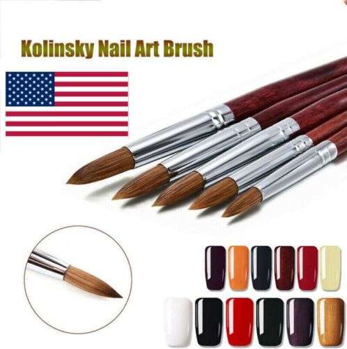 Professional Kolinsky Acrylic Brush for Nail Art & Manicures - Wood Handle