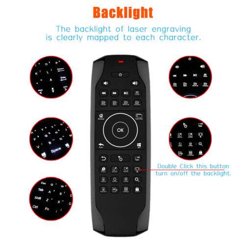Wireless Air Mouse with Backlight for Smart TV, PC, and Game Consoles