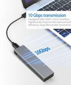 Alternative view of High-Speed NVMe SSD Enclosure with USB 3.1 Type-C for External Storage and Data Transfer.