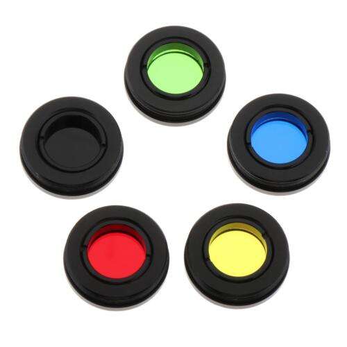 5-Pack Telescope Eyepiece Lens Color Filter Set (0.96") for Enhanced Moon & Planet Viewing