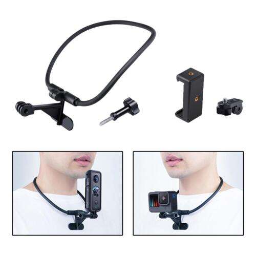 Hands-Free Vlogging and Selfie Neck Mount Phone Stand for Action Cameras